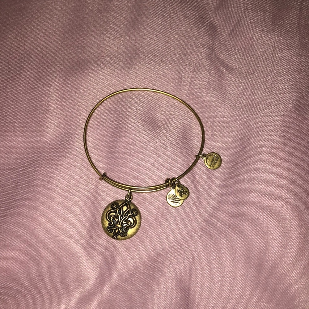 Alex and ani fleur de lis gold bracelet